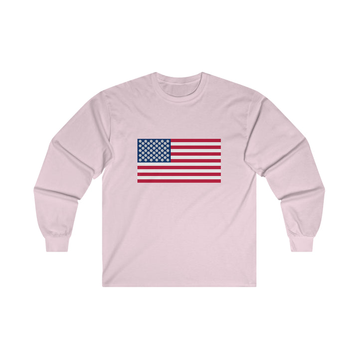 Pickleball Stars Flag Ultra Cotton Long Sleeve Tee - Great Pickleball Stuff