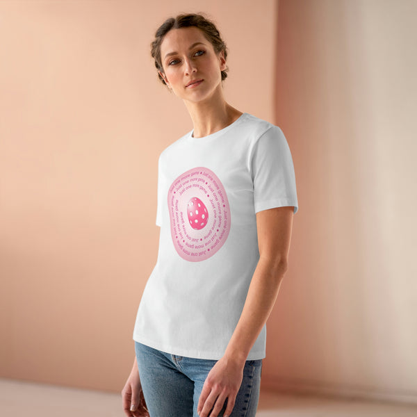 Just One More Game-Pink Women's Relaxed-Fit T-shirt - Great Pickleball Stuff