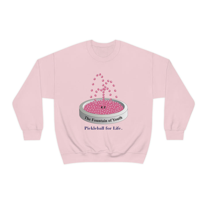 The Pickleball Fountain-Pink  Unisex Crewneck Sweatshirt - Great Pickleball Stuff