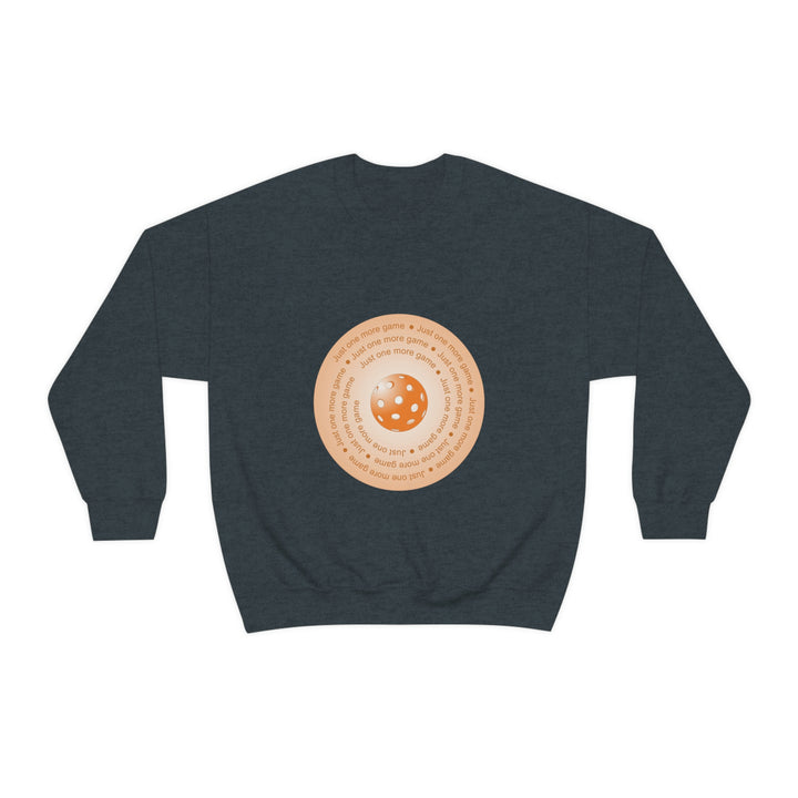 Just One More Game-Orange Unisex Crewneck Sweatshirt - Great Pickleball Stuff