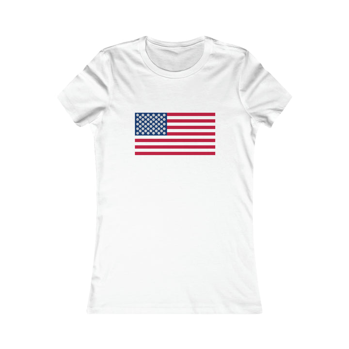 Pickleball Stars Flag Women's Slim-Fit Premium Cotton T-Shirt - Great Pickleball Stuff