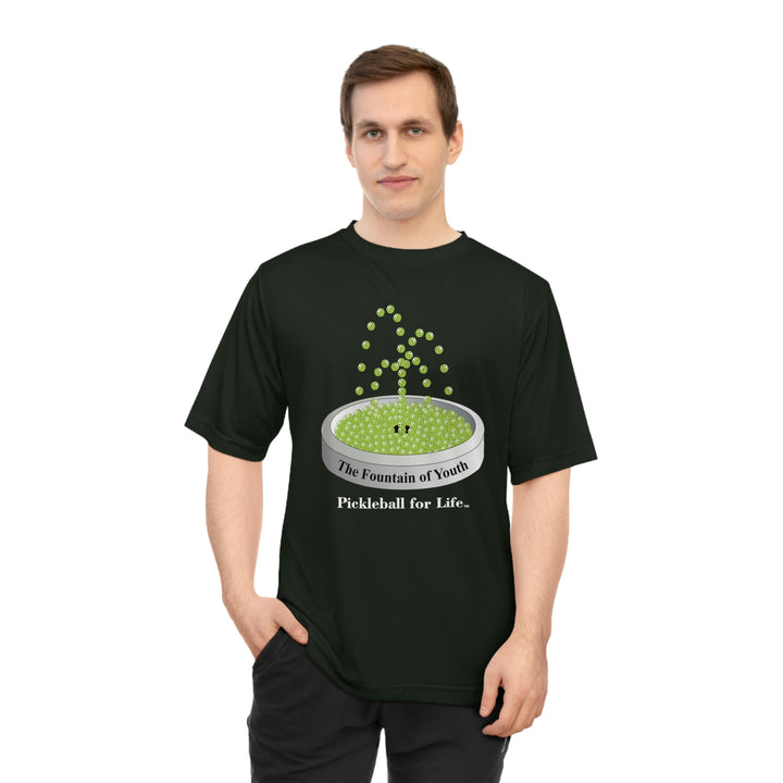 The Pickleball Fountain-Green Unisex Moisture-Wicking T-Shirt - Great Pickleball Stuff