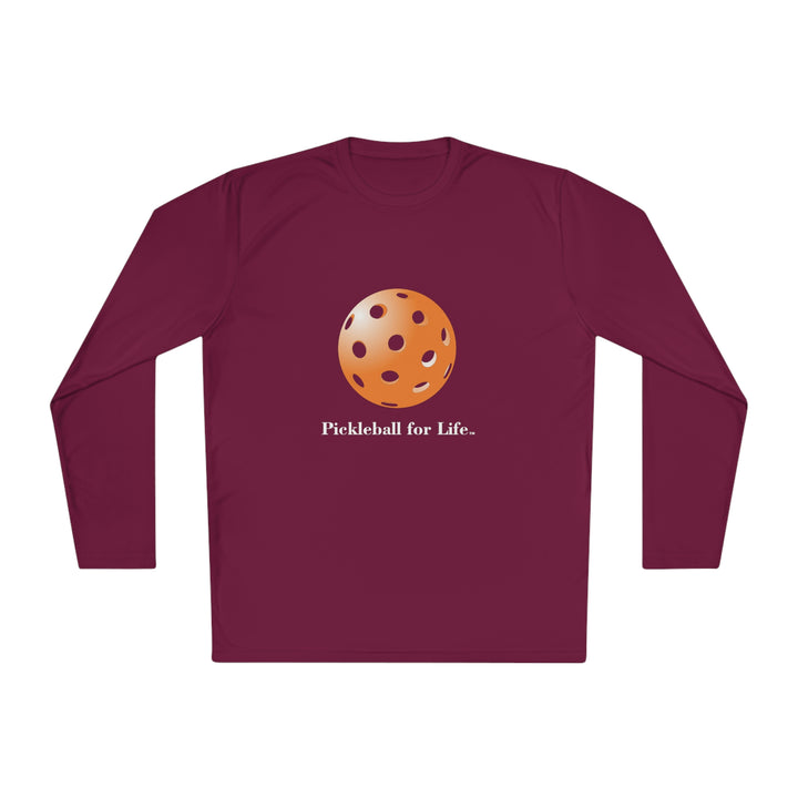 Pickleball for Life-Orange Unisex Moisture-Wicking Long Sleeve Tee - Great Pickleball Stuff