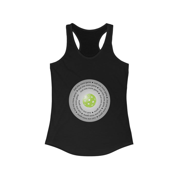 Just One More Game-Silver Women's Racerback Tank - Great Pickleball Stuff