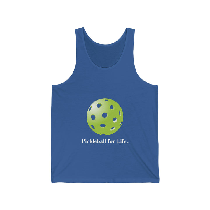 Pickleball for Life-Green Unisex Cotton Tank - Great Pickleball Stuff