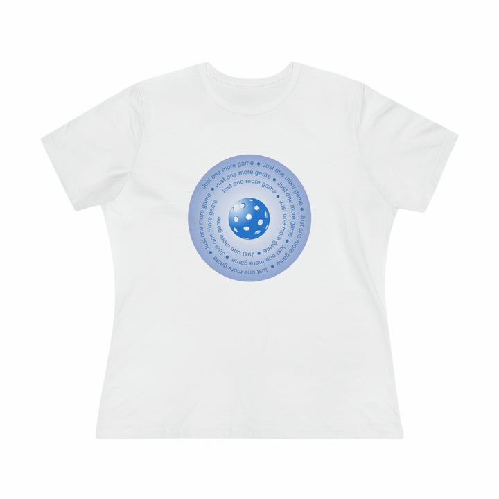 Just One More Game-Blue Women's Relaxed-Fit T-shirt-Great Pickleball Stuff