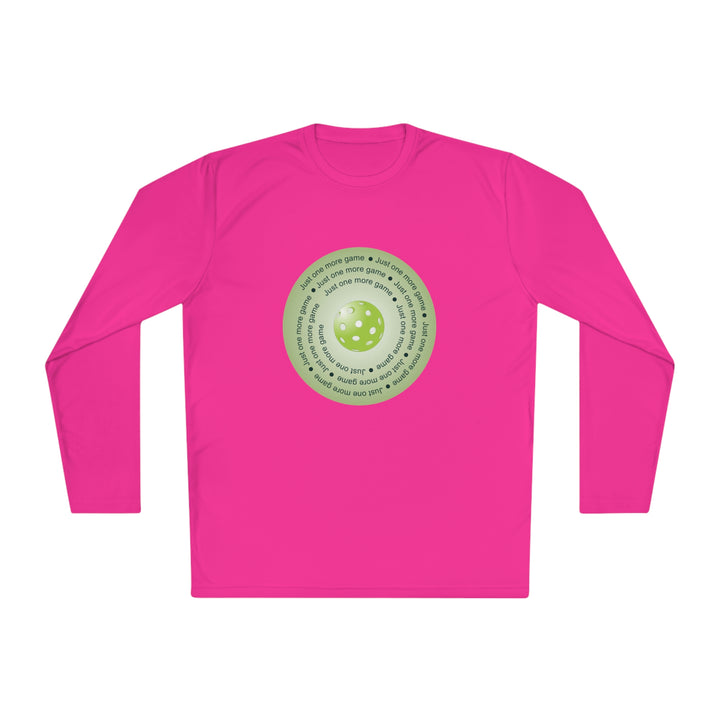 Just One More Game-Green Unisex Moisture-Wicking Long Sleeve Tee - Great Pickleball Stuff