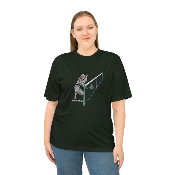 Pickleball Ninja Dinking-Female Unisex Moisture-Wicking T-Shirt - Great Pickleball Stuff