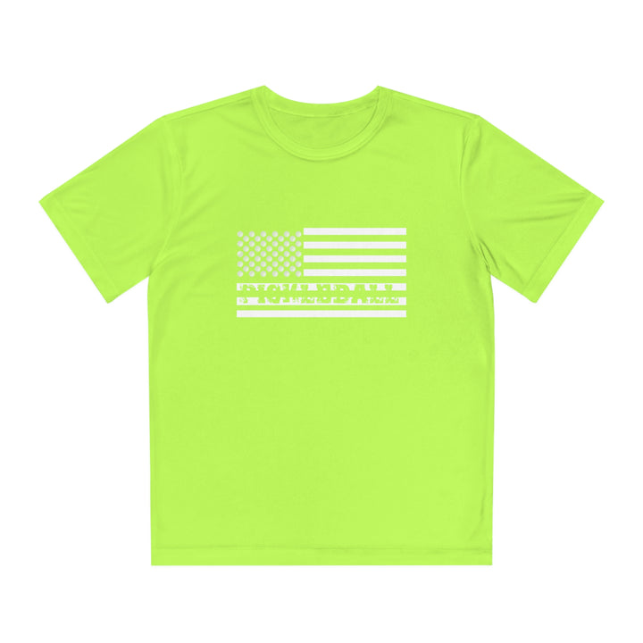 Pickleball Flag Transparent Youth Moisture-Wicking T-Shirt - Great Pickleball Stuff