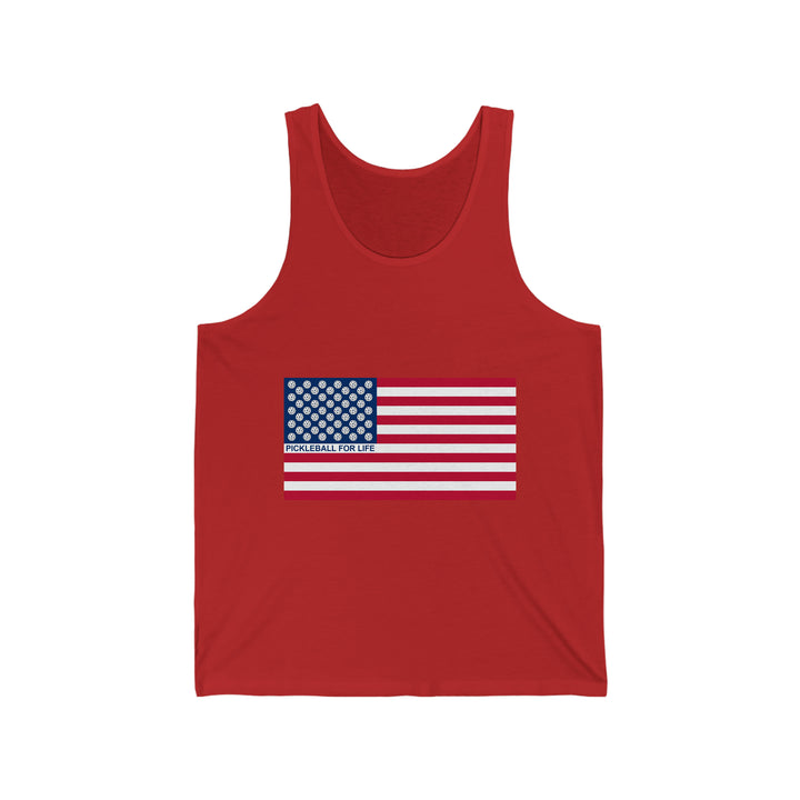 Pickleball for Life Flag Unisex Cotton Tank - Great Pickleball Stuff