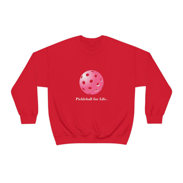 Pickleball for Life-Pink Unisex Crewneck Sweatshirt - Great Pickleball Stuff