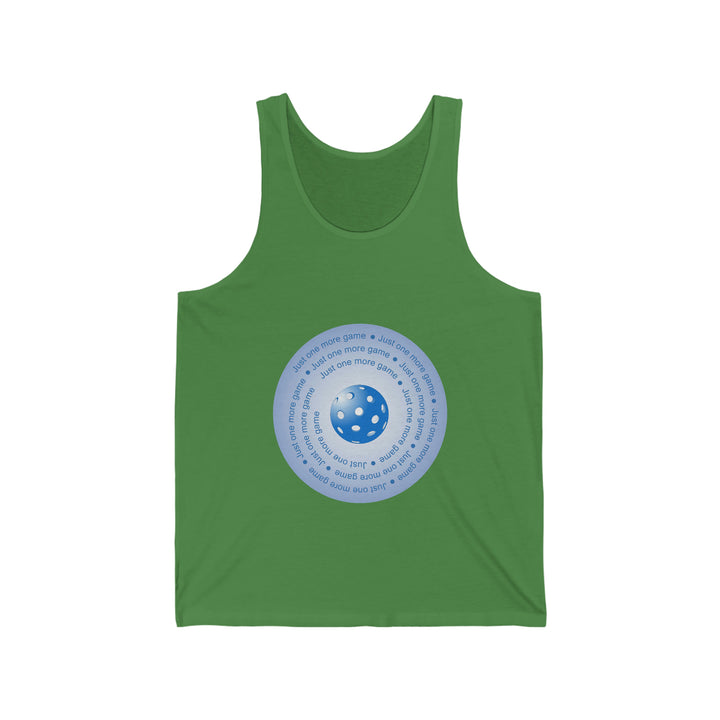 Just One More Game-Blue Unisex Cotton Tank - Great Pickleball Stuff