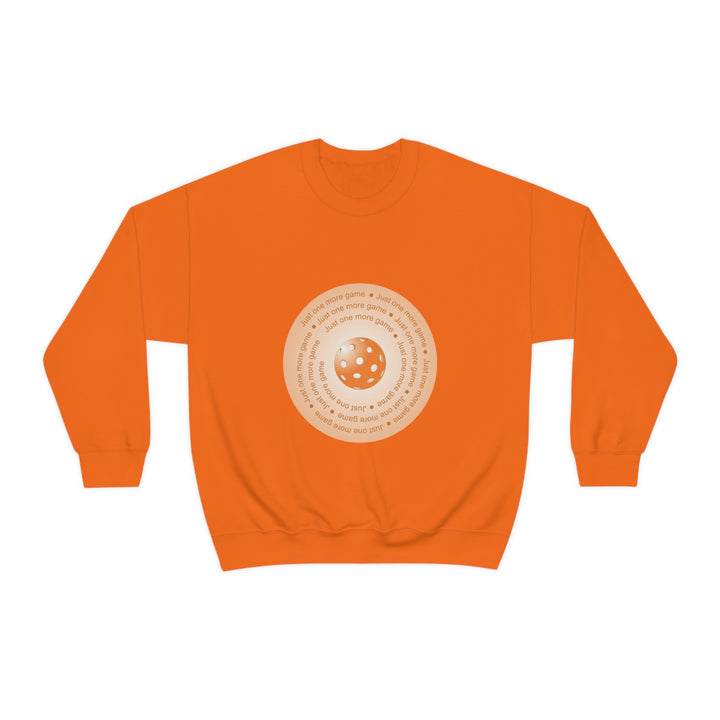 Just One More Game-Orange Unisex Crewneck Sweatshirt - Great Pickleball Stuff