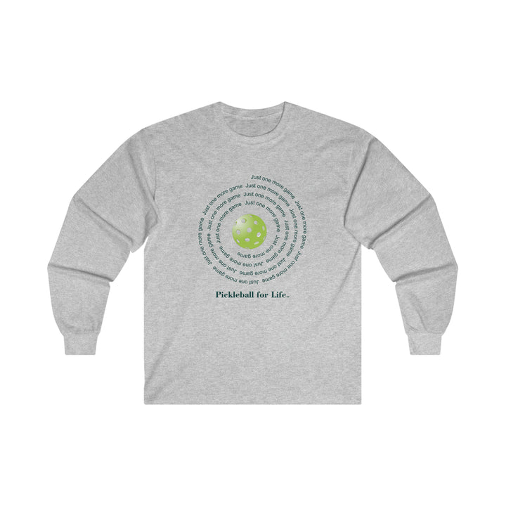 Just One More Game-Spiral Ultra Cotton Long Sleeve Tee - Great Pickleball Stuff