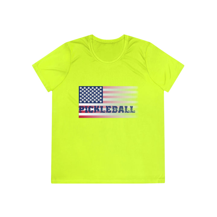 Pickleball Flag (Faded) Women's Moisture-Wicking T-Shirt - Great Pickleball Stuff