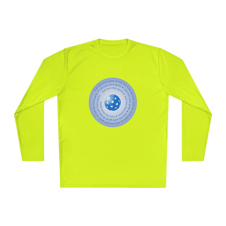 Just One More Game-Pink Unisex Moisture-Wicking Long Sleeve Tee - Great Pickleball Stuff