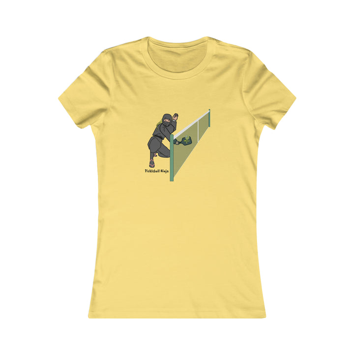 Pickleball Ninja Dinking-Female Women's Slim-Fit Premium Cotton T-Shirt - Great Pickleball Stuff