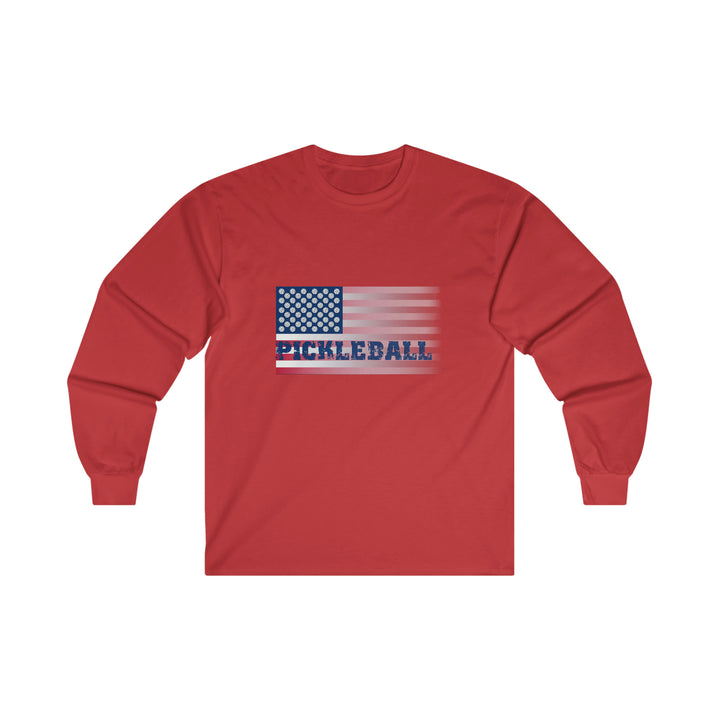 Pickleball Flag (Faded) Ultra Cotton Long Sleeve Tee - Great Pickleball Stuff