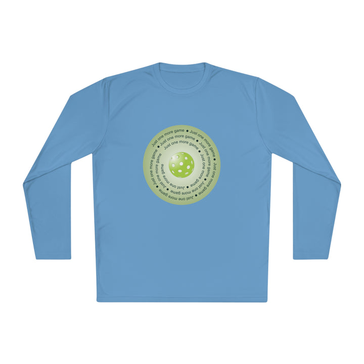 Just One More Game-Green Unisex Moisture-Wicking Long Sleeve Tee - Great Pickleball Stuff