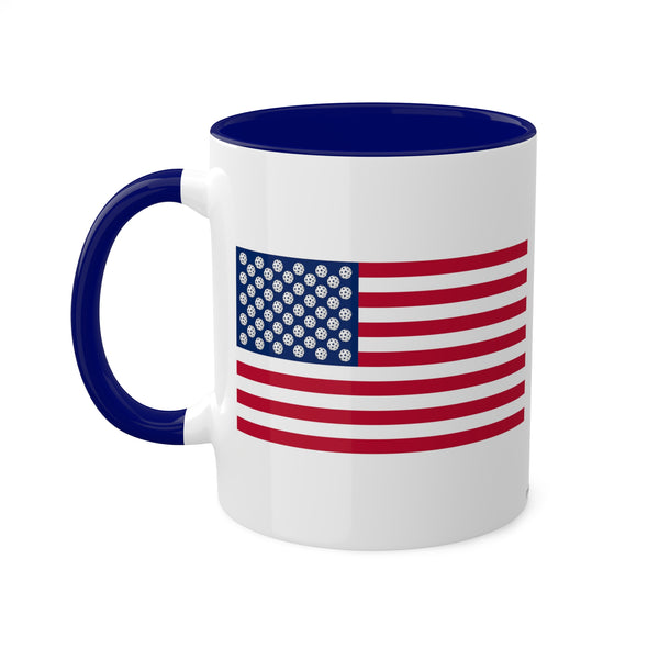 Pickleball Stars Flag Coffee Mug-Great Pickleball Stuff