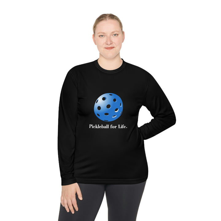 Pickleball for Life-Blue Unisex Moisture-Wicking Long Sleeve Tee - Great Pickleball Stuff