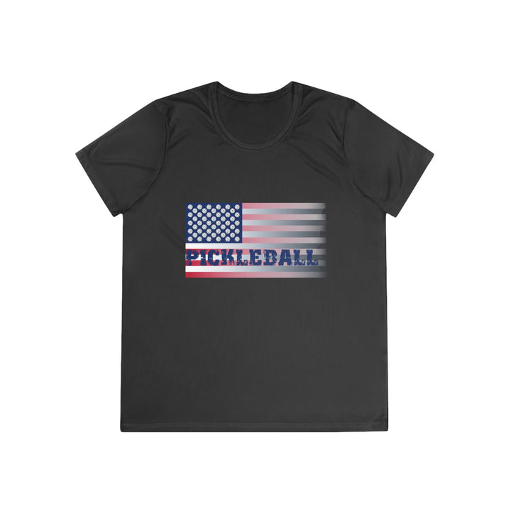 Pickleball Flag (Faded) Women's Moisture-Wicking T-Shirt - Great Pickleball Stuff