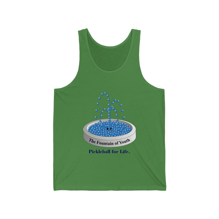 The Pickleball Fountain-Blue Unisex Cotton Tank - Great Pickleball Stuff