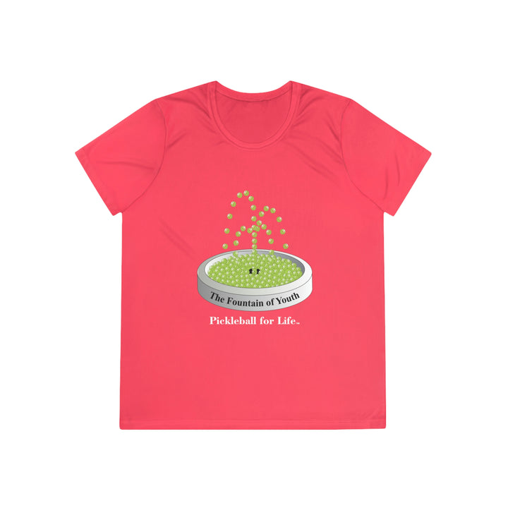 The Pickleball Fountain-Green Women's Moisture-Wicking T-Shirt - Great Pickleball Stuff